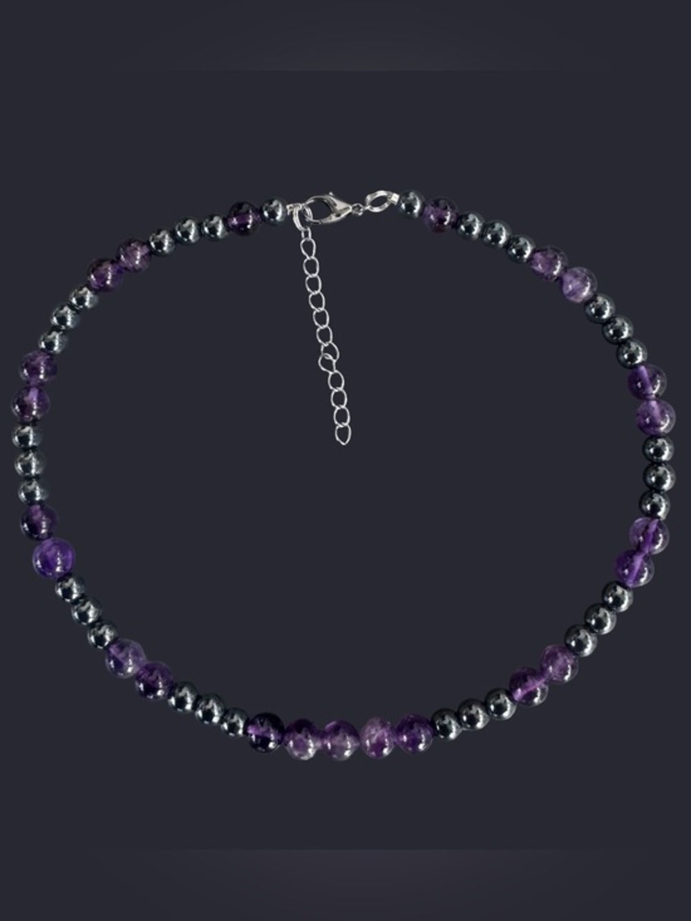 Amethyst & Hematite Bead Necklace